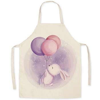 Cute Easter Egg Pattern Polyester Sleeveless Apron, with Double Shoulder Belt, for Household Cleaning Cooking, Plum, 680x550mm