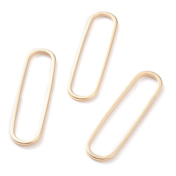 Brass Linking Rings, Long-Lasting Plated, Oval, Real 24K Gold Plated, 33x9x1mm, Inner Diameter: 31x7mm
