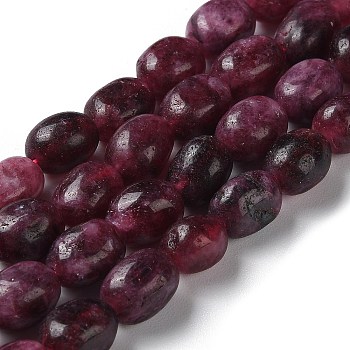 Natural Malaysia Jade Beads Strands, Faceted, Oval, Dyed and Heated, Purple, 10.5~13x8.5~10x7~10mm, Hole: 1.2mm, about 31~32pcs/strand, 14.57''~15.16''(37~38.5cm)