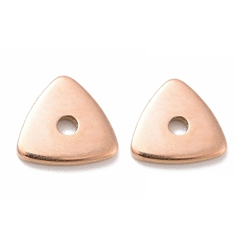Ion Plating(IP) 304 Stainless Steel Beads, Triangle, Rose Gold, 6x6x1mm, Hole: 1mm