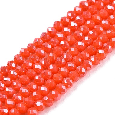 Tomato Rondelle Glass Beads