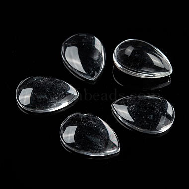 Transparent Teardrop Glass Cabochons(GGLA-R024-25x18)-6