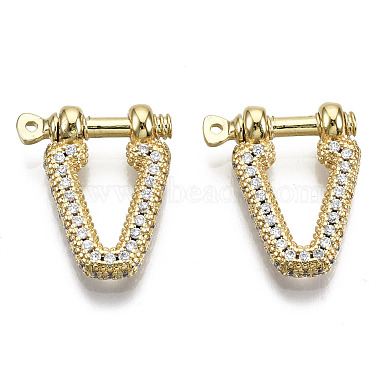 Real 16K Gold Plated Clear Brass Shackle Clasps