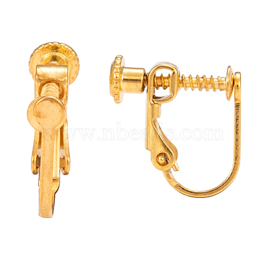 Brass Screw On Clip-on Earring Findings(X-KK-L164-02G)-2