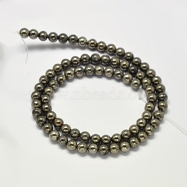 Natural Pyrite Round Beads Strands(G-F197-10-6mm)-2