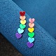 Boucles d'oreilles pendantes en acrylique avec drapeau de la fierté de couleur arc-en-ciel(RABO-PW0001-012P)-1