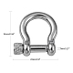 304 Stainless Steel D-Ring Anchor Shackle Clasps(X-STAS-M267-01)-3