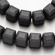 Non-magnetic Synthetic Hematite Bead Strands, Frosted, Cube, Original Color, 8x8x8mm, Hole: 1mm, about 51pcs/strand, 15.7 inch(G-F300-25-F09)