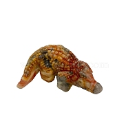 Natural Crazy Agate Carved Crocodile Figurines Statues for Home Office Desktop Decoration, 50x45mm(PW-WG66710-02)