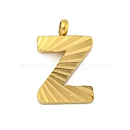 Ion Plating(IP) 304 Stainless Steel Charms, Handmade Engrave Figure, Full Polished, Golden, Letter Z, 14x9x2mm, Hole: 1.8mm(STAS-G345-01G-Z)