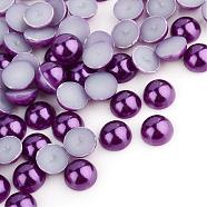 ABS Plastic Cabochons, Imitation Pearl, Half Round, Medium Orchid, 3x1.5mm, about 10000pcs/bag(OACR-S012-3mm-Z47)