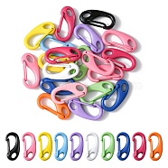 20Pcs Spray Painted Alloy Push Gate Snap Keychain Clasp Findings, Mixed Color, 25x12x7mm, Hole: 5.5x3.5mm, inner diameter: 13x5.5mm(FIND-YW0001-74)