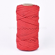 Cotton String Threads, Macrame Cord, Decorative String Threads, for DIY Crafts, Gift Wrapping and Jewelry Making, Red, 4mm, about 109.36 yards(100m)/roll(OCOR-WH0032-44A-01)
