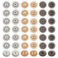 24 Sets 3 Colors Zinc Alloy Snap Buttons, Garment Buttons, Sewing Accessories, Flower, Mixed Color, 20.5x4~4.5mm, 2pcs/set, 8 set/color(FIND-NB0003-68)