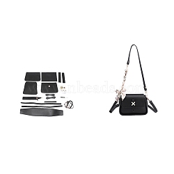 DIY Imitation Leather Crossbody Lady Bag Making Kits, Handmade Shoulder Bags Sets for Beginners, Black, Finished Product: 15x20x8cm(PW-WG11228-02)