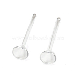 Resin Stud Earring Findings, Rhinestone Settings, Clear, 13.5x3.5mm, Pin: 0.8mm, Fit for 3mm Rhinestone(X1-FIND-H046-06)