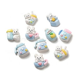 Rabbit Theme Opaque Resin Decoden Cabochons, Bubble Tea & Lemen Cup & Teapot, Mixed Shapes, Mixed Color, 19~23x14~20x8~9mm(RESI-D009-06)