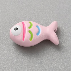 Zinc Alloy Beads, with Enmael, Fish, Pink, 15x9x6mm, Hole: 1.6mm(FIND-CJC0011-57C)