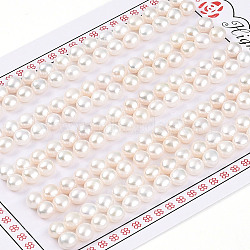 Grade 3A Natural Cultured Freshwater Pearl Beads, Half Drilled, Half Round Beads, Creamy White, 5~5.5x3.5~4mm, Hole: 1mm(PEAR-N018-3A-5055A)