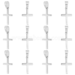 Unicraftale 16Pcs Ion Plating(IP) 304 Stainless Steel Pendants, for Jewelry Making, Cross, Stainless Steel Color, 20.5x12.5x1.2mm, Hole: 3.5x7mm(STAS-UN0036-91)