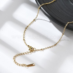 201 Stainless Steel Satellite Chain Necklace for Men Women, Real 18K Gold Plated, 17.72 inch(45cm)(NJEW-P268-A22-2X5)