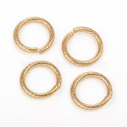 304 Stainless Steel Jump Ring, Open Jump Rings, Golden, 15x2mm, Inner Diameter: 11mm, 12 Gauge(STAS-G224-23G-01)