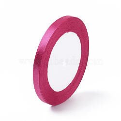 Single Face Satin Ribbon, Polyester Ribbon, Fuchsia, 1/4 inch(6mm), about 25yards/roll(22.86m/roll), 10rolls/group, 250yards/group(228.6m/group)(RC6mmY027)