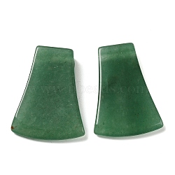 Natural Green Aventurine Pendants, Fan Charms, 40x28~30x7.5~10mm, Hole: 3~3.5mm(G-F758-C01)