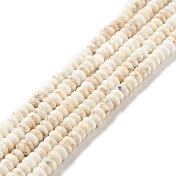 Natural Magnesite Beads Strands, Flat Round, 4.4~4.6x2.2~2.4mm, Hole: 0.8mm, about 176~180pcs/strand, 15.59''(39.6~40.2cm)