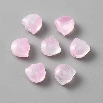 Handmade Lampwork Beads, Tulip, Misty Rose, 9x9x5.5mm, Hole: 1mm