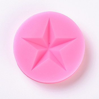 Food Grade Silicone Molds, Fondant Molds, For DIY Cake Decoration, Chocolate, Candy Mold, Star, Pink, 62.5x11.5mm