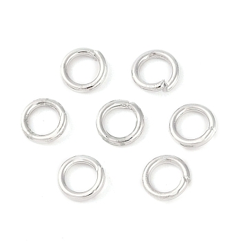 Brass Jump Rings, Open Jump Rings, Platinum, 4x0.7mm, Inner Diameter: 2.5mm, about: 2200pcs/100g