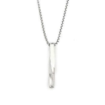 201 Stainless Steel Chain, Zinc Alloy Pendant Necklaces, Rectangle, Stainless Steel Color, 23.50 inch(59.7cm)