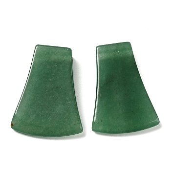 Natural Green Aventurine Pendants, Fan Charms, 40x28~30x7.5~10mm, Hole: 3~3.5mm