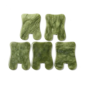 Natural Lemon Jade Gua Sha Boards, for Anxiety Therapy, Rectangle, 68~70x52~54x4~4.5mm