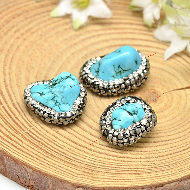 23mm Turquoise Nuggets Howlite Beads