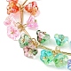 Flower & Leaf & Imitation Pearl Glass Charm Bracelet(BJEW-TA00364)-2