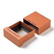 Paper Jewelry Boxes, with Plastic and PE FILM Boxes, Rectangle, Chocolate, 10.7x10.35x4.25cm(OBOX-G016-B01)