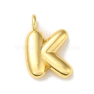 Brass Pendants, Real 18K Gold Plated, Letter K, 19x14x5.5mm, Hole: 3.3mm(KK-K354-01G-K)