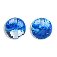 Transparent Resin Beads, Round, Medium Blue, 12x11.5mm, Hole: 1.6~1.8mm(RESI-N034-01-G04)