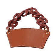 PU Leather Heat Resistant Reusable Cup Sleeve, with Acrylic and Alloy Handle Chain, Chocolate, 225mm(AJEW-WH0240-85A)