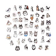 50Pcs 50 Styles Paper Siberian Husky Dog Stickers Sets, Adhesive Decals for DIY Scrapbooking, Photo Album Decoration, Dog Pattern, 43~71x44~63x0.2mm, 1pc/style(STIC-P004-21)