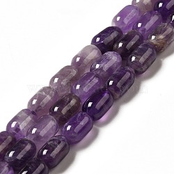 Natural Amethyst Beads Strands, Column, 9x6mm, Hole: 1~1.2mm, about 20~21pcs/strand, 7.09~7.48 inch(18~19cm)(G-G980-20)