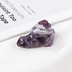 Natural Amethyst Sculpture Display Decorations, for Home Office Desk, Dragon Head, 36.5~38x20.5x20.5~22.5mm(G-PW0004-43K)