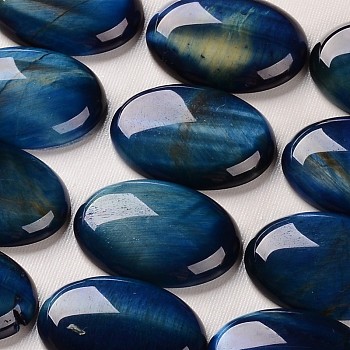 Dyed Natural Tiger Eye Gemstone Oval Cabochons, 40x30x7~8mm
