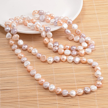 Natural Pearl Nuggets Beaded Necklace, Colorful, 62.9 inch