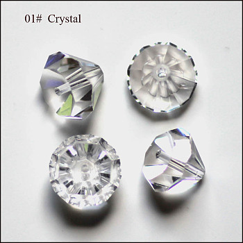Imitation Austrian Crystal Beads, Grade AAA, Faceted, Diamond, Clear, 7x5mm, Hole: 0.9~1mm