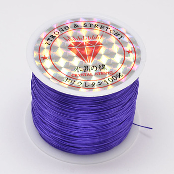 Flat Elastic Crystal String, Elastic Beading Thread, for Stretch Bracelet Making, Mauve, 0.8mm, about 54.68 Yards(50m)/Roll