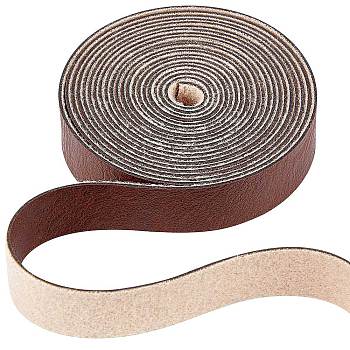 PU Imitation Leather Cord, for Clothing, Flat, Sienna, 12.5x1.2mm, about 2.19 Yards(2m)/Roll