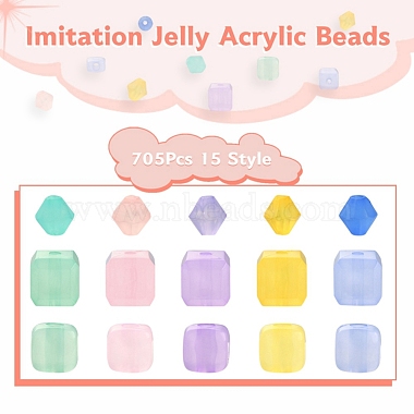 705Pcs 15 Style Imitation Jelly Acrylic Beads(MACR-YW0001-78)-2
